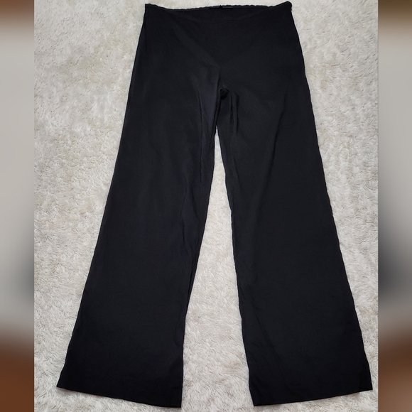 Theory Linen Blend Black Wide Leg Dress Pants Womens Sz 12 Professional Office - Picture 3 of 10